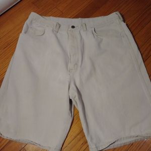 Wrangler light tan boyfriend jean shorts